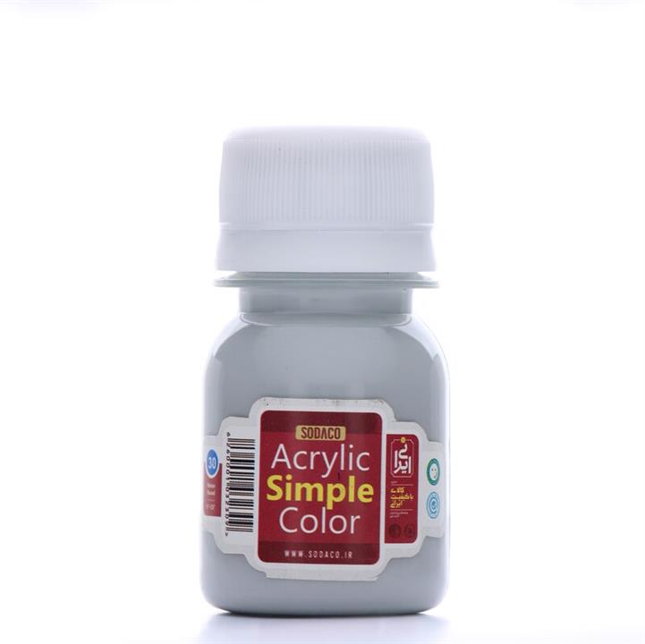 رنگ اکریلیک ساده  سوداکو 30 میل طوسی  کد  acrylic simple 00395